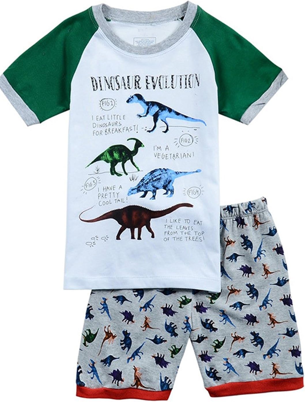 Babypajama Dinosaur Little Boys' Short Sleepwear Pajama T-Shirt & Pants 100% Cotton
