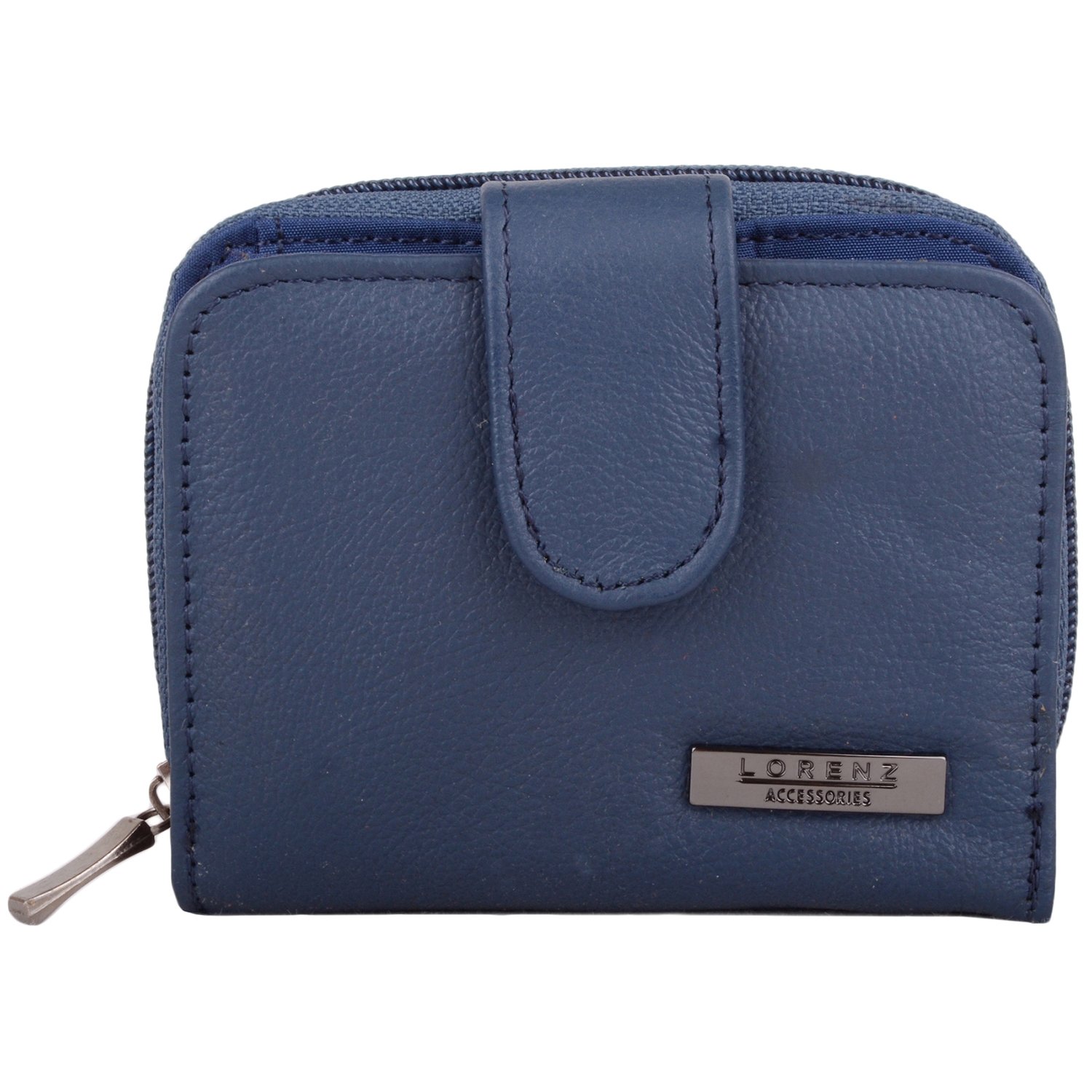 Womens Practical Genuine Leather Bi-Fold Money/Coin Holder/Pouch/Purse - Navy