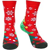 Thinp Mens Christmas Socks, Mens Holiday Socks Colorful Christmas Stocking Stuffers Crazy Funny Sock Warm Winter Sock Christma Gifts for Men US Size 4.5-9.5