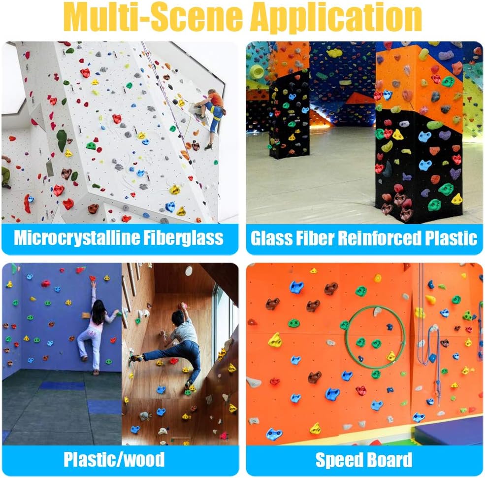 Newtion Multi-Colored Pack of 30 Rock Climbing Holds for Kids and Adults,Large Rock Wall Grips for Indoor and Outdoor Play Set - Build Rock Climbing Wall.Hand Holds for Playground: Toys & Games
