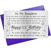 MXRSDF Daughter 18th Birthday Cards for Her Women, Sweet Metal Wallet Card | Stainless Steel, 18 Year Old Girl, Credit Card Size, Inspriational Massage, Daughter from Mom or Dad