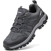 MAIZUN Men's Hiking Shoes Flexible Non-Slip Trekking Trail Shoes Lightweight Breathable Work Camping & Outdoors Walking Grey 7