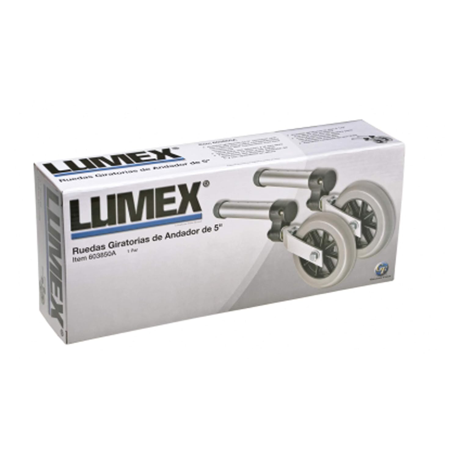 Lumex 603850A Swivel Walker Wheel, 5" Diameter, Aluminum (Pack of 2): Industrial & Scientific