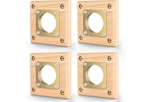 Ensayeer 4 Pack Predator Guards for Birdhouses, Strong Wooden Birdhouse Protector Guards with Copper Portals, Birdhouse Hole Protector Guard Replacement for Eastern Bluebird Houses, 1 1/2 Inch Opening