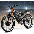 Eahora Romeo Pro Ⅲ/Ⅱ Ebike - Dual Motor 46-50MPH 5000W/4000W 60V 80Ah 200Miles Electric Bike for Adults, Long Range Electric Mountain Bike 26" Fat Tire Air Full Suspension E-Bike with UL2849