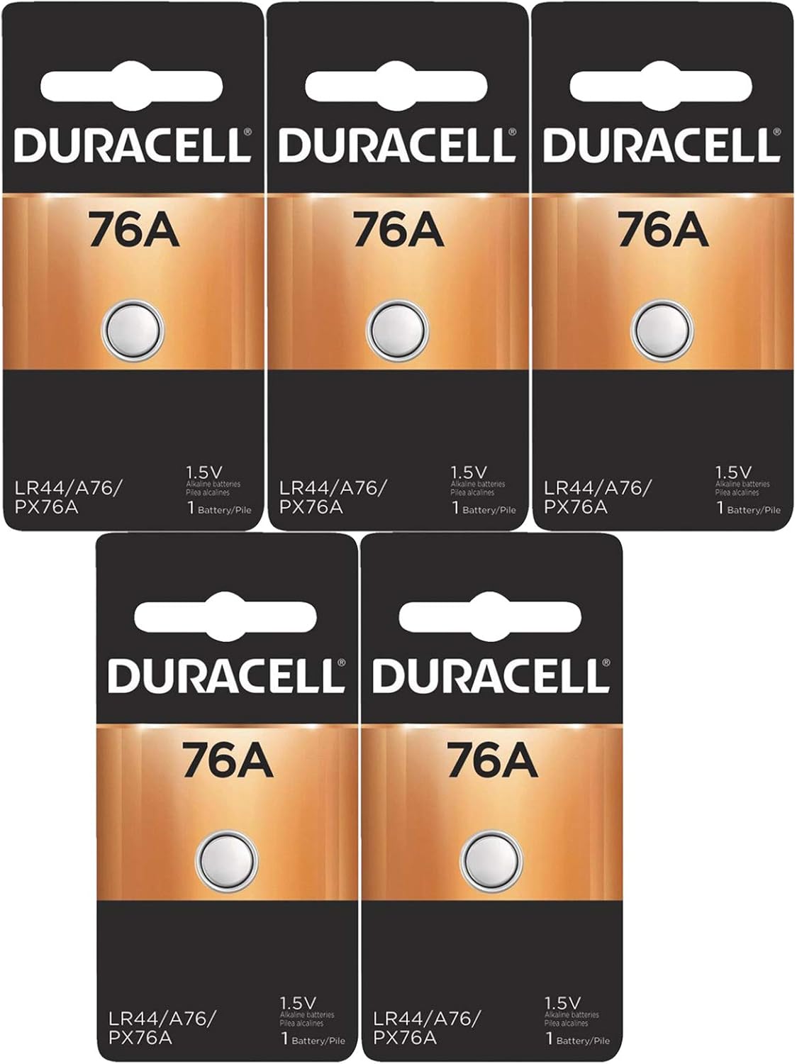 Amazon Com 5x Duracell 76a 1 5v Alkaline Battery Replacement Lr44 Cr44 Sr44 Ag13 6 Px76 Health Personal Care