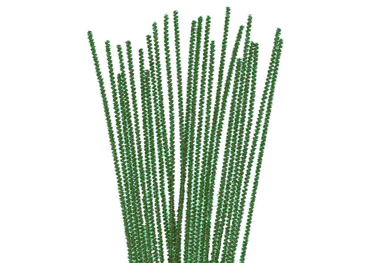 INNSPIRO Green chenille pipe cleaner 3 mm x 30 cm. 40 u., ideal for crafts with children, decorations and creative activities