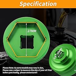 LIFSHP 27MM Oil Filter Socket,3/8" Drive For