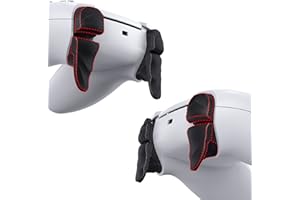 PlayVital Dune 2 Pairs Trigger Stop Shoulder Buttons Extension Kit for ps5 Controller, Stopper Bumper Trigger Extenders for PS Portal, Game Improvement Adjusters for ps5 Edge - Black