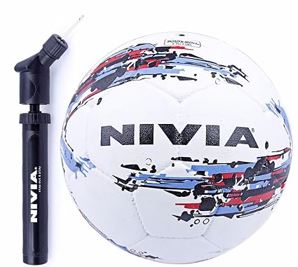 Nivia Football Combo (Nivia Storm Football, Size 5 + Double Action Ball Air Pump)