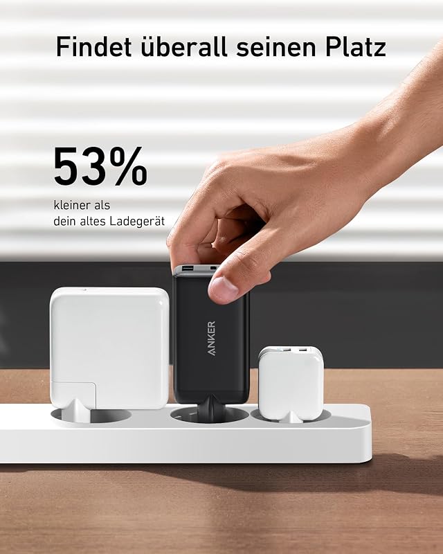 Nano 65W USB C Ladegerät, 3-Port PPS Schnellladegerät, iPad Ladegerät