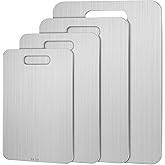 Yaocom 4 Pcs Stainless Steel Cutting Board for Kitchen 304 Steel Chopping Dishwasher Safe Metal Cutting Board Set for Kitchen Meat Fruit Vegetable (15.4''x11'',13.4"x9",11.8"x7.9",9.5"x6")