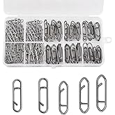 BCTEPTFOTL 200pcs Fishing Power Clips, High Strength Speed Clips Stainless Steel Quick Change Clip, Freshwater Saltwater Crankbait Popper Lures Fast Link Snap Connector