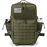 QT&QY 25L/45L Military Tactical Backpack For Men Molle Daypack 3 Day Bug Out Bag Hiking Rucksack With Bottle Holder