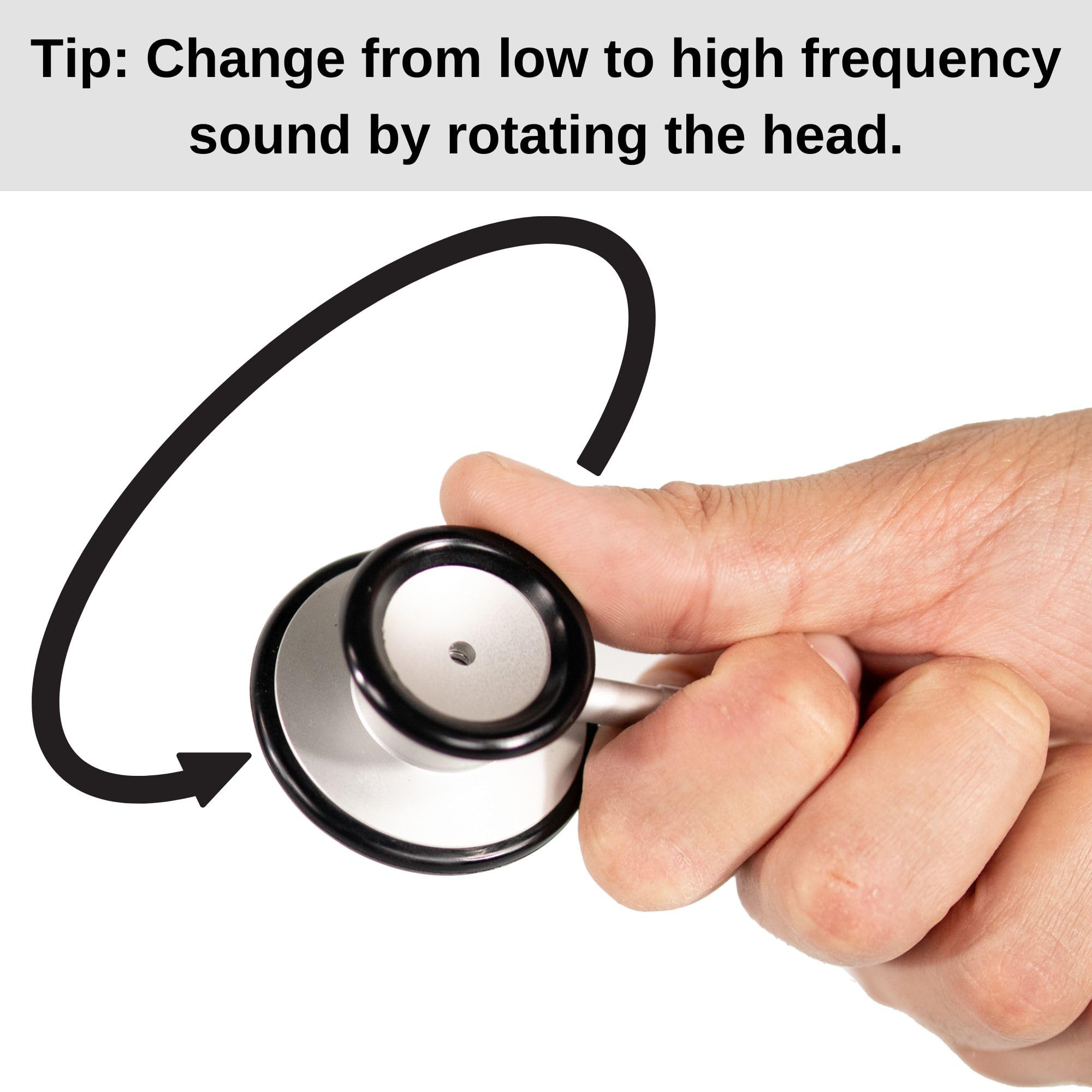 HCS Black Stethoscope - Classic Lightweight, Medical, Dual Head Stethoscope for Nurses, Students, Home - 22 inch Tubing