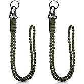 Frienda 2 Set Heavy Duty Paracord Lanyard Necklace Whistles Strap Braided 550 Keychain Lanyard for Outdoor Activities