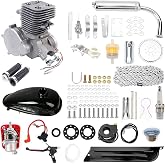 Tipyoumall 110cc Bicycle Engine Kit, Updated 2 Stroke Motorized Bike Engine Motor Kit for 26"- 28" Bikes Bicycles Petrol Gas Powered Super Fuel-efficient Fit Modified Full Set
