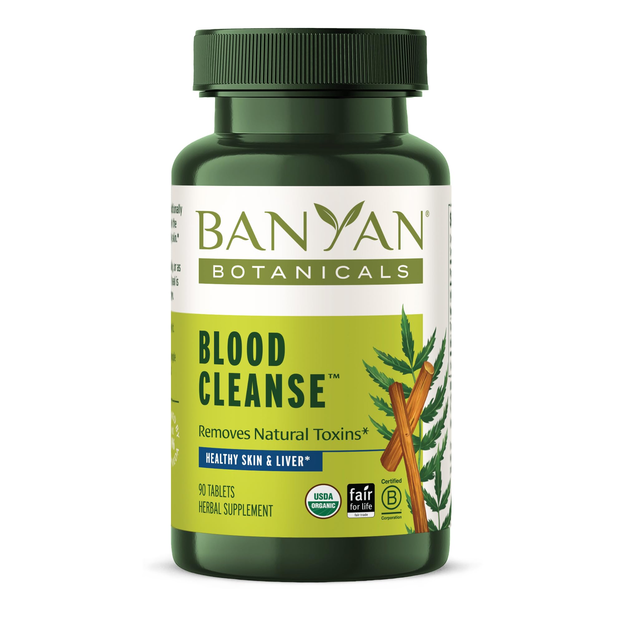 Banyan Botanicals Blood Cleanse Tablets – Organic Clear Skin Supplement with Manjistha & Neem – Blood Cleanser Herbs for Natural Detox & Healthy Skin* – 90 Tablets – Non GMO Sustainably Sourced Vegan