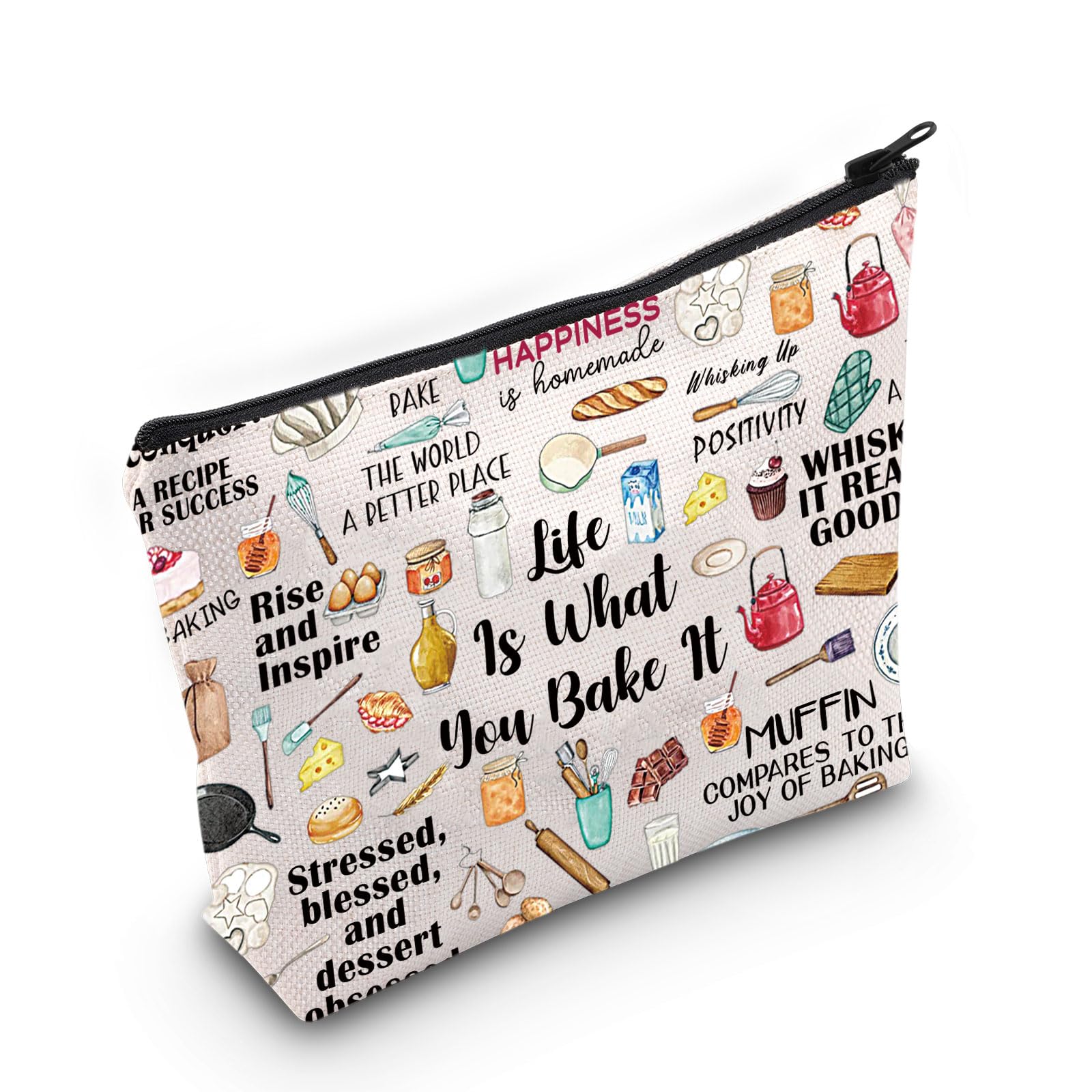 PYOUL Baking Lover Gift Baking Theme Makeup Bag Baker Cosmetic Bag Baking Enthusiast Gift (Baking Theme Bag)