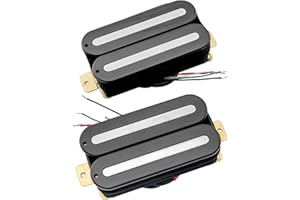 MUSICLILY Artec HXTN Super Power Dual Blade Hot Rail Ceramic Humbucker Pickups Neck Bridge Pickups Set for Strat Tele Style Electric Guitar, Black