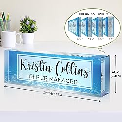 Custom Name Plate for Desk, Acrylic Office Decor