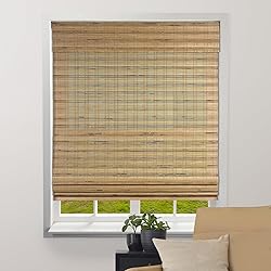 ARLO BLINDS Sheer Bamboo Roman Shades with Valance