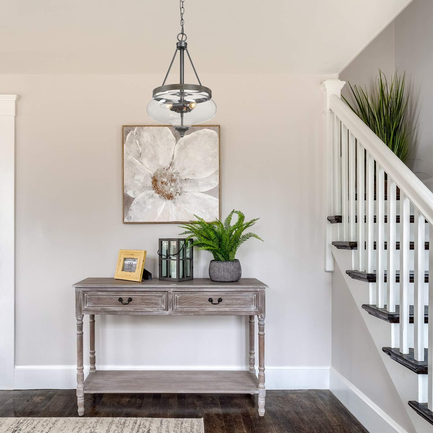 KSANA Glass Pendant Chandeliers for Dining Room, Kitchen Island, 12.5" D: Home Improvement