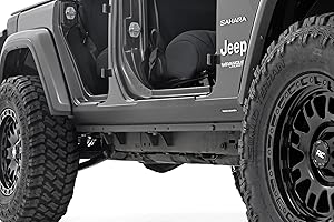 Rough Country Rocker Sill Plates for Jeep Wrangler JL Unlimited (2018-2024) - Trail Cladding Durable Side Protection, Scratch