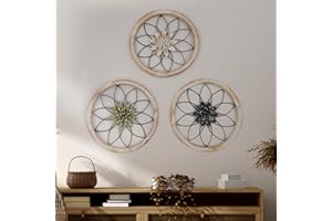 FGstyle 3 Pieces Ultra-thick Farmhouse Wall Decor Bathroom Wall Art Flower Wall Decor Rustic wall art for Bedroom Living Room Bathroom Kitchen Dining Room Home Decorations(12×12inch)