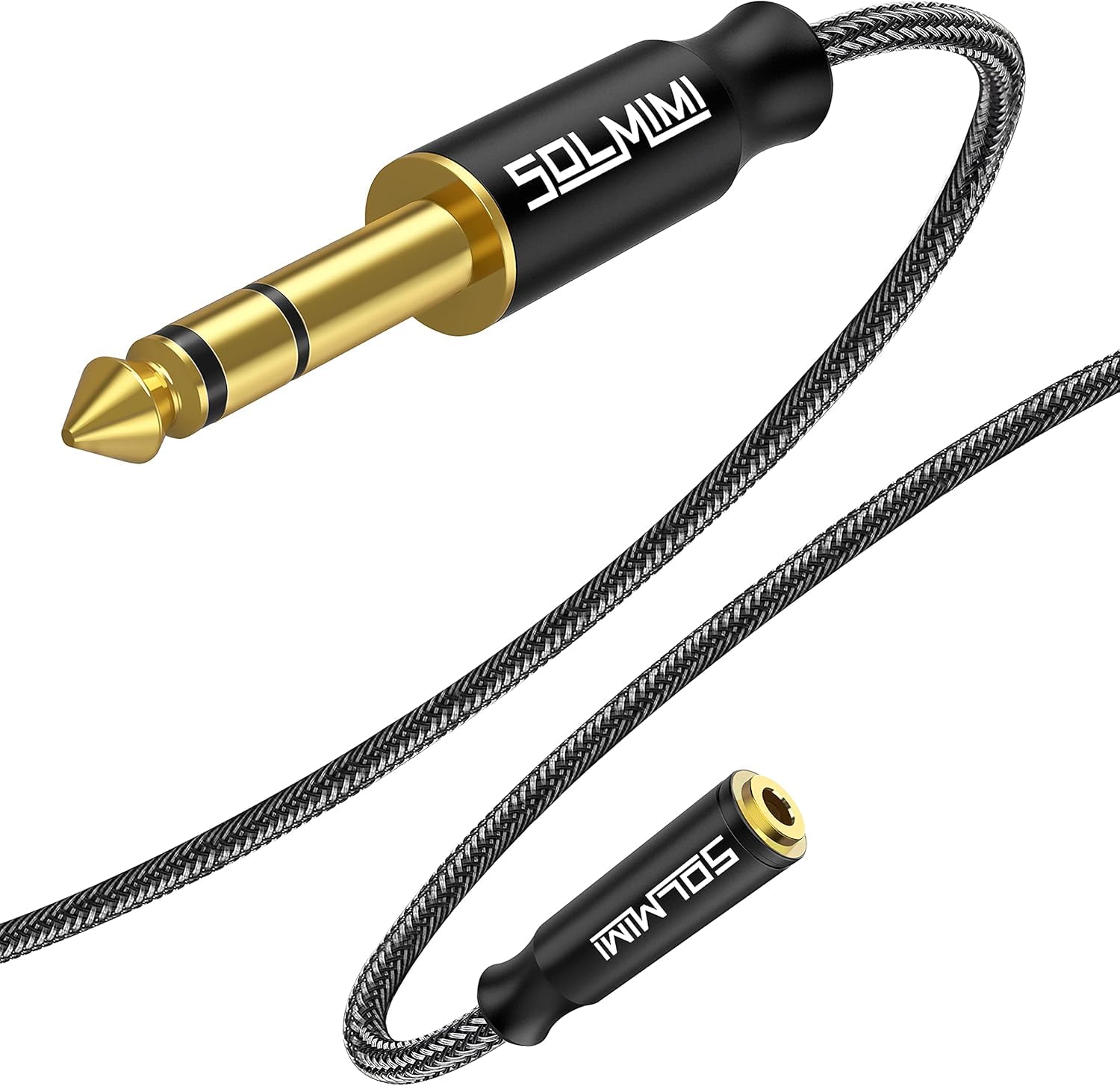 SOLMIMI Headphone Jack Adapter (11.5FT), 1/4 to 3.5mm Stereo Headphone Adapter, 6.35mm(1/4'') Plug Male to 3.5mm (1/8'') Jack Female Adapter for Headphone, Amp.(3.5M)