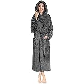 PAVILIA Women Hooded Plush Soft Robe | Fluffy Warm Fleece Sherpa Shaggy Bathrobe