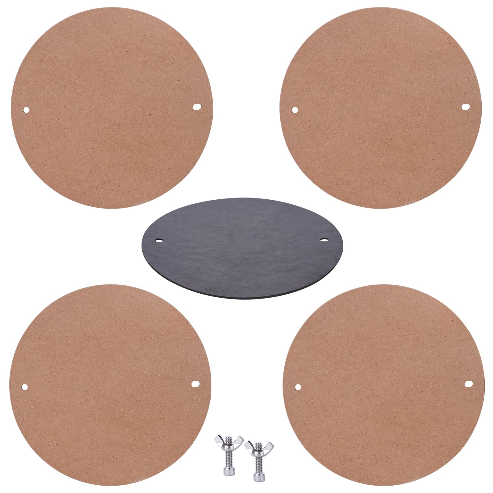 Photo 1 of LEOLIO 4 Pcs 12 Inch Pottery Wheel Bats, Thick Clay Throwing Bats with Pottery Pin Holes, Professional Round Ceramic Bat System for Clay Making and Sculpting