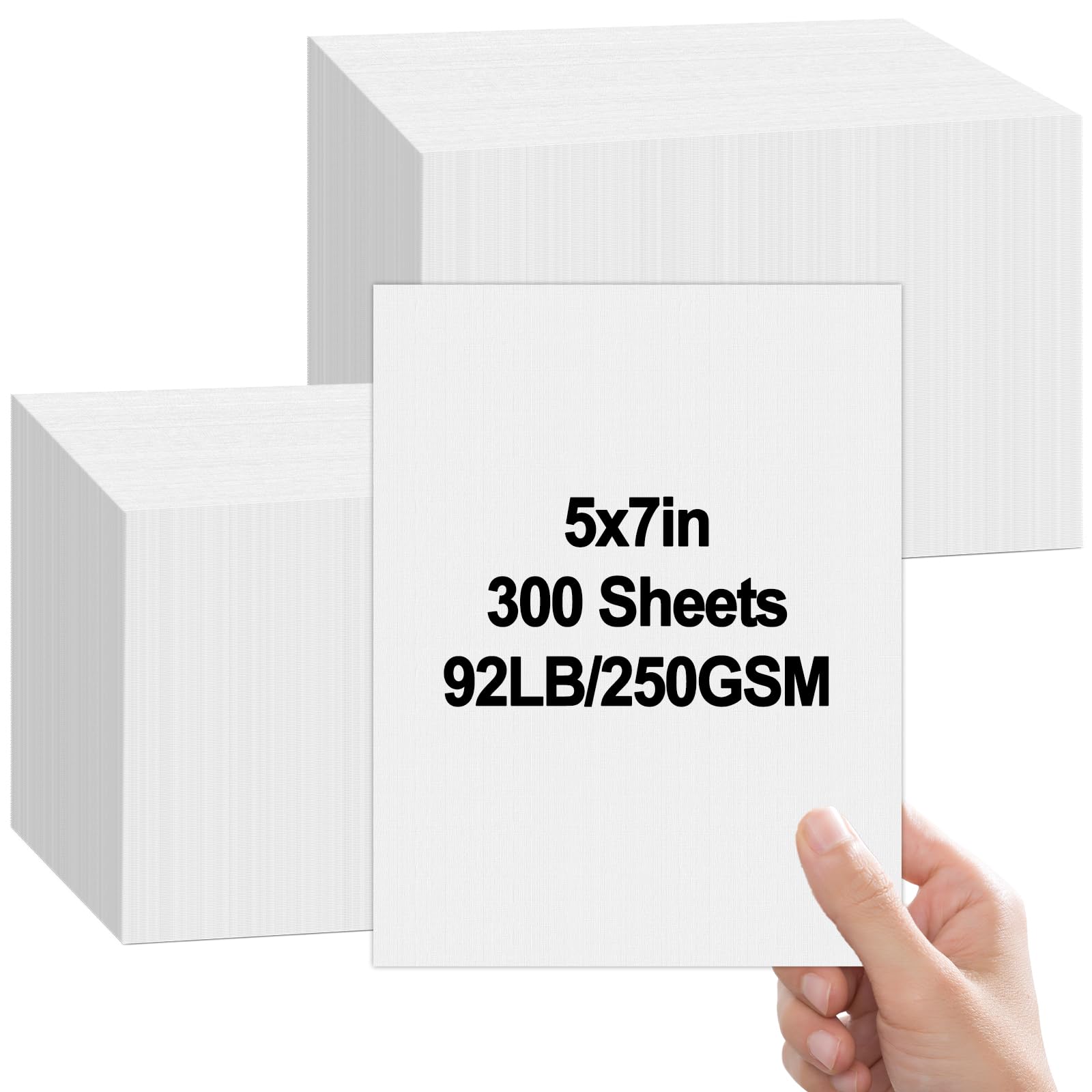 Photo 1 of party greeting 300 Pack 5x7 Linen Paper Textured Cardstock Heavyweight Index Cards Printable Linen Cardstock 92lb Cover for Printing Invitations Postcards Greeting Cards Wedding Baby Shower(White)