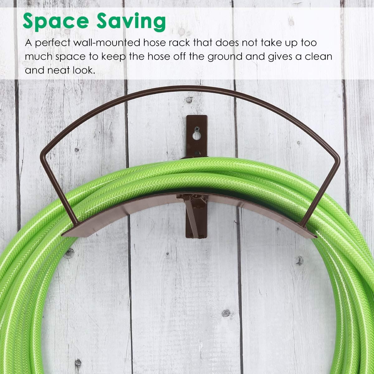 TomCare Garden Hose Holder Wall Mount Water Hose Holder Solid Steel Hose Hanger Heavy Duty Hose Holder Decorative Garden Hose Storage Hose Stand Hose Organizer for Outside Yard, Bronze : Garden & Outdoor