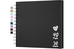 Hiwhy Scrapbook 7x7 Inch DIY Scrapbook Album Hardcover Kraft Paper Scrap Book Photo Albums 20 Sheets Memory Book for Family, Wedding