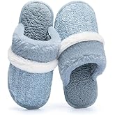 GOEWY Cozy Slippers for Women Indoor and Outdoor Fuzzy House Shoes with Memory Foam Anti-Skid Sole Gifts for Women Mom Ladies