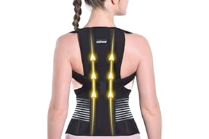 SICHEER Posture Corrector for Women and Men Back Brace Straightener Shoulder Upright Support Trainer for Body Correction and Neck Pain Relief, Medium(waist 34-38 inch)
