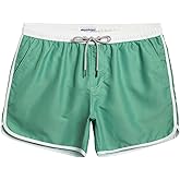maamgic Mens Boys Short 80s 90s Vintage Swim Trunks with Mesh Lining Quick Dry Swim Suits Board Shorts