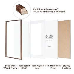 24x30 Oak Wood Picture Frame, 24"x30" Poster Frame