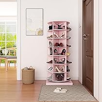 Amazon.com: Goujxcy 7 Tier 360° Rotating Shoe Rack, Spinning