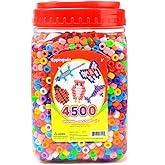 2.5 lb Wholesale Large Pony Beads (6x9 mm) Bucket, Easy Storage Beads Bulk, Over 4500 Pony Bead for Jewelry Making, Crafts