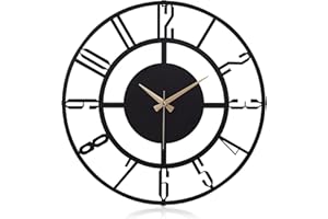 Muyika 20 Inch Large Wall Clock, Modern Analog Decorative Metal Wall Clock, Silent Non-Ticking Battery-Operated, Wall Clocks 