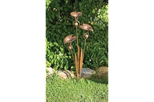 Ancient Graffiti Flamed Triple Calla Lily Garden Stake