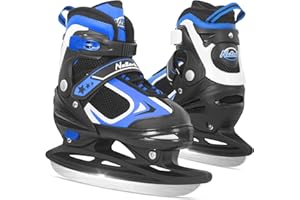 Nattork Boys Ice Skates for Toddlers and Kids Adjustable Ice Hockey Skates with Soft Padding for Outdoor and Rink Age 4-12