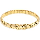 Frigotine Chunky Snake Chain Bangle Bracelet for Woman, Stainless Steel Flexible Stretch Bracelets 20,16,12,10,8mm Bangles Trendy Jewelry Gifts
