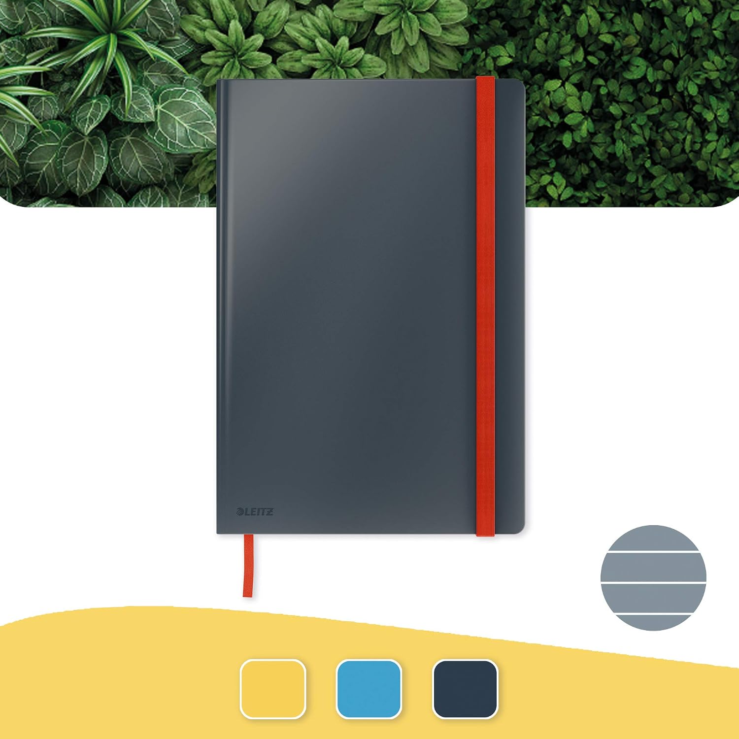 Leitz Large (B5) Ruled Hardcover Notebook, 80 Sheet, Cosy Range, Velvet Grey, 44830089, B5 Ruled - Image 3
