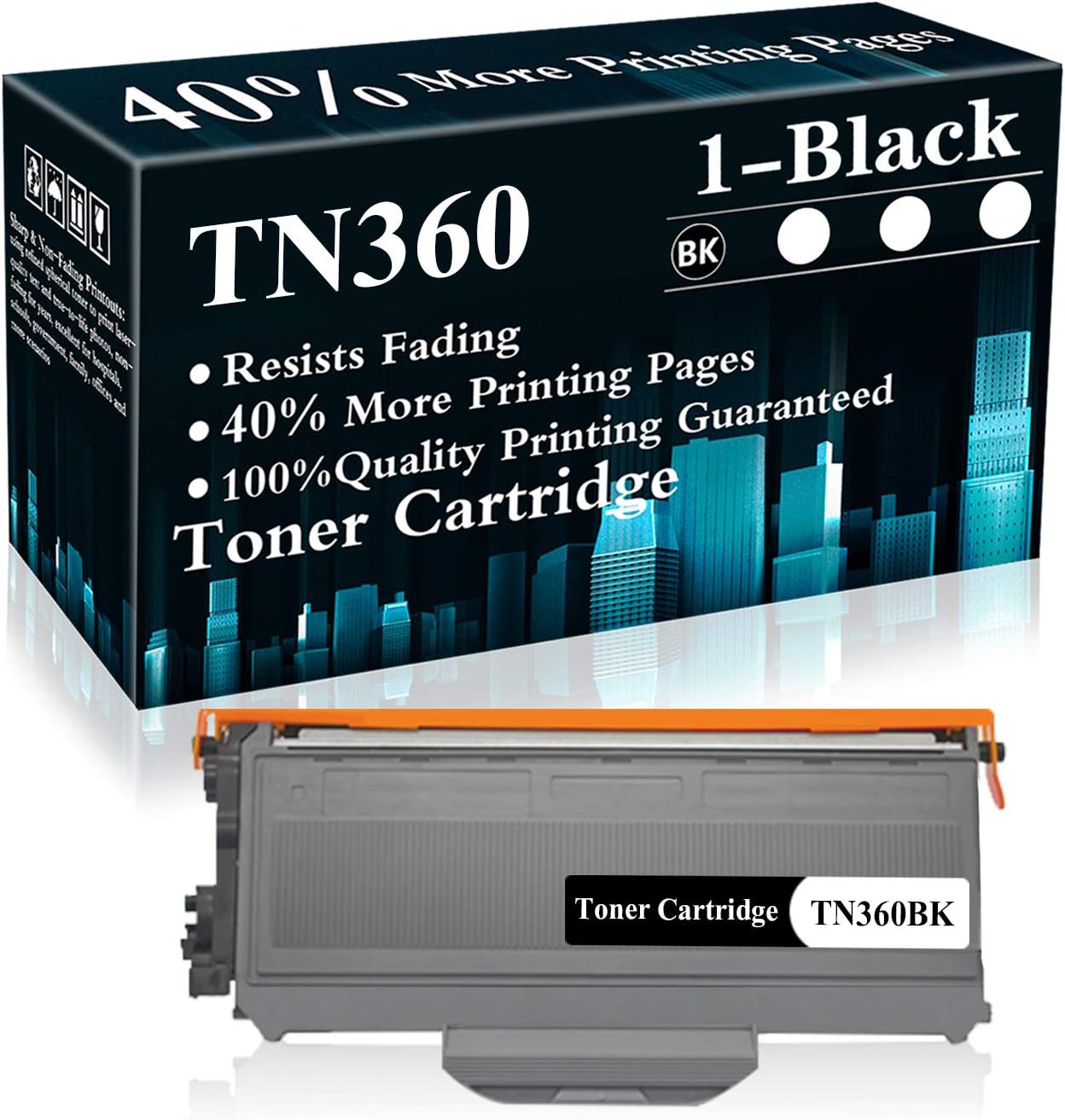 1 Black TN360 Toner Cartridge Replacement for Brother DCP