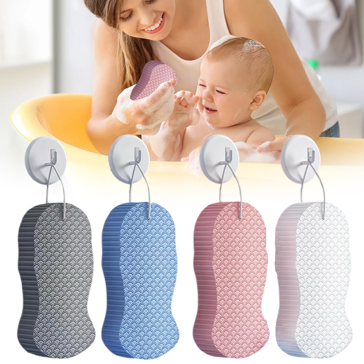 Photo 1 of ***MISSING PARTS***
PMLQZA 4PCS Magic Exfoliating Bath Sponge for Body, 3D Super Soft Exfoliate Body Scrubber, Reusable Handheld Shower Brush Remover Dead Skin for Adults Women Men Cleansing Skin No Silicone Net Sponge