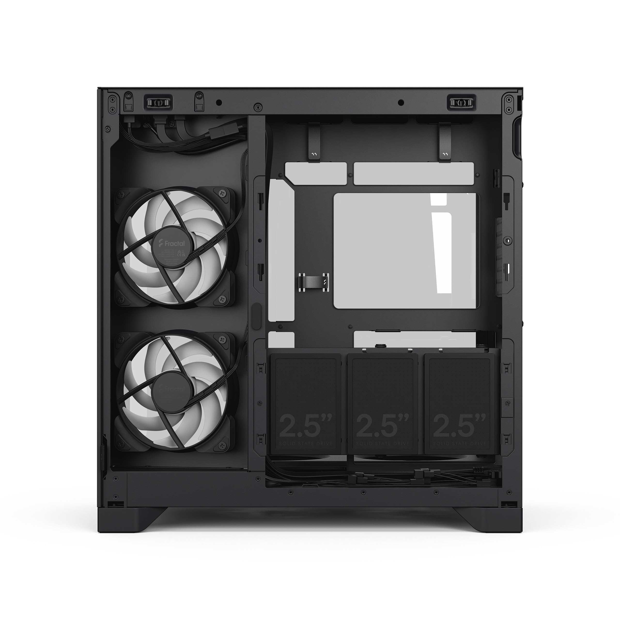Fractal Design Pop 2 Vision Black RGB PC‑Gaming‑Gehäuse mit Panoramaglas – Dual‑Kammer‑Design – 4 RGB‑Reverse‑Lüfter – ATX/E‑ATX/mATX/ITX 8