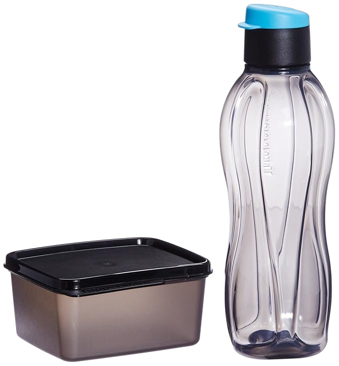 Tupperware Xtreme Plastic Bottle And Box, 750ml, Set of 1, Black